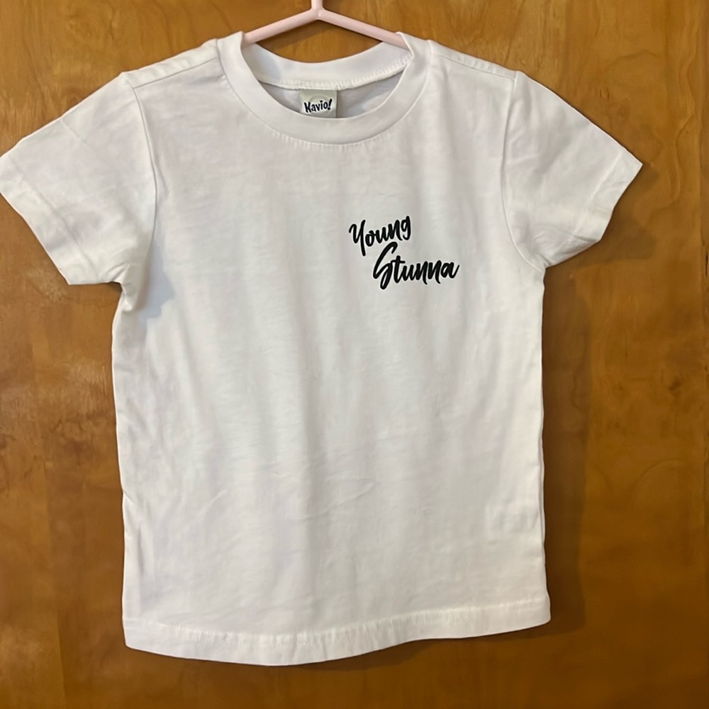Kavio Toddler Boys White “Young Stunna” Short Sleeve Shirt